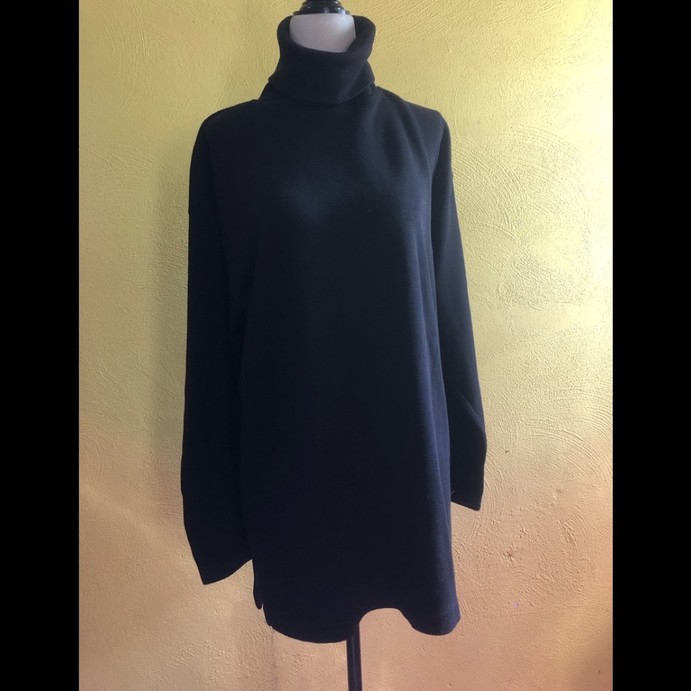 Bayou Wear Black Turtleneck Sweater DressW/ slits